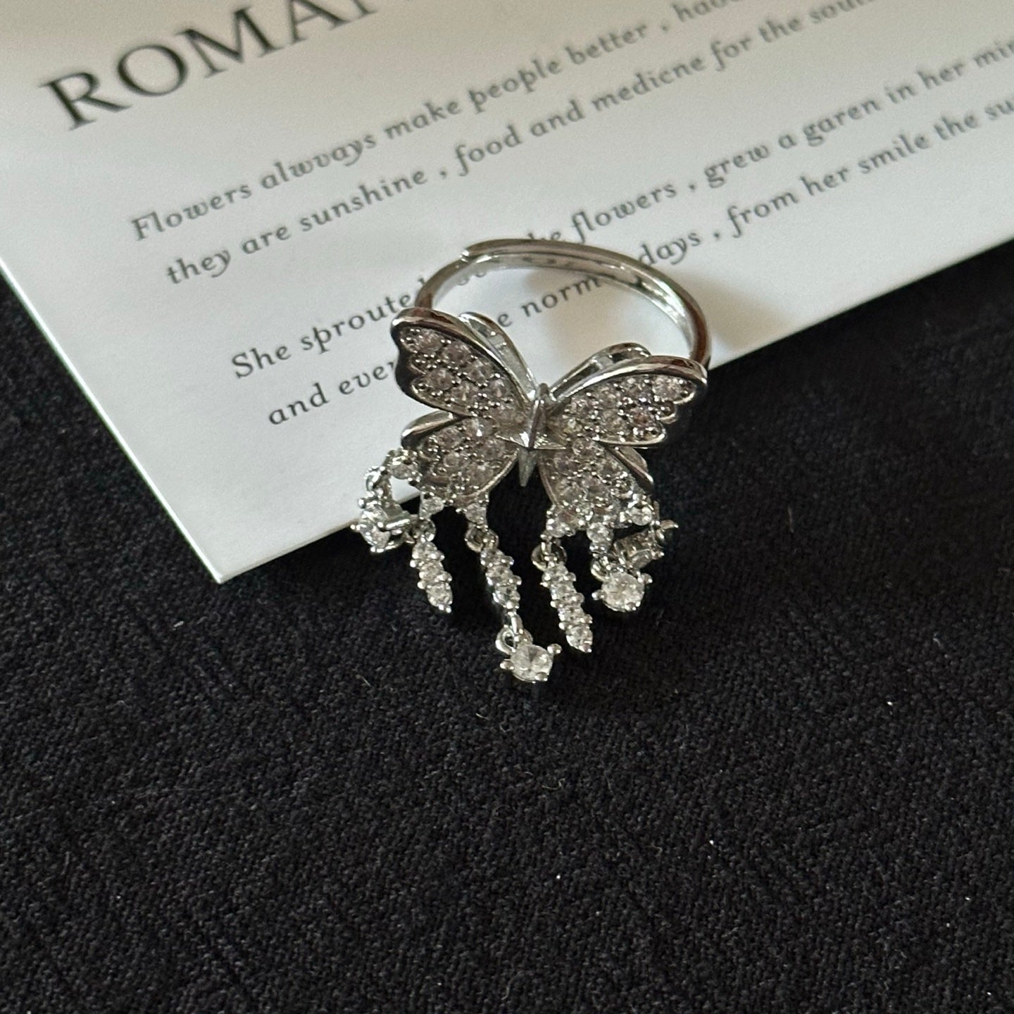 ASLOP TREASURE Butterfly Dangle Ring – additional ring product photo
