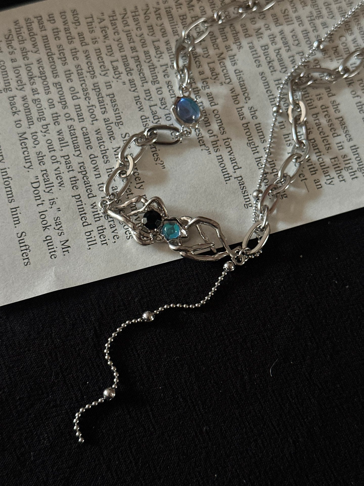 ASLOP TREASURE Moonlit Cat's Eye Butterfly Necklace – additional necklace product photo