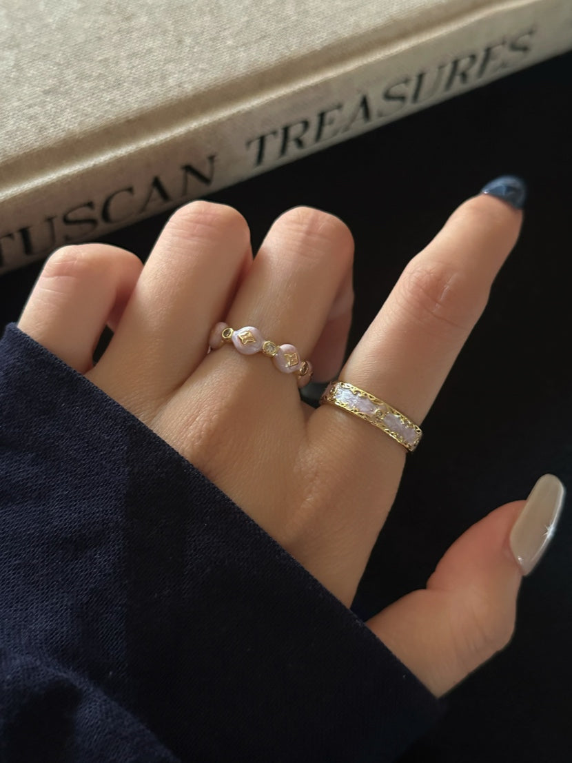 ASLOP TREASURE Gold Pearl Bead Ring – additional ring product photo