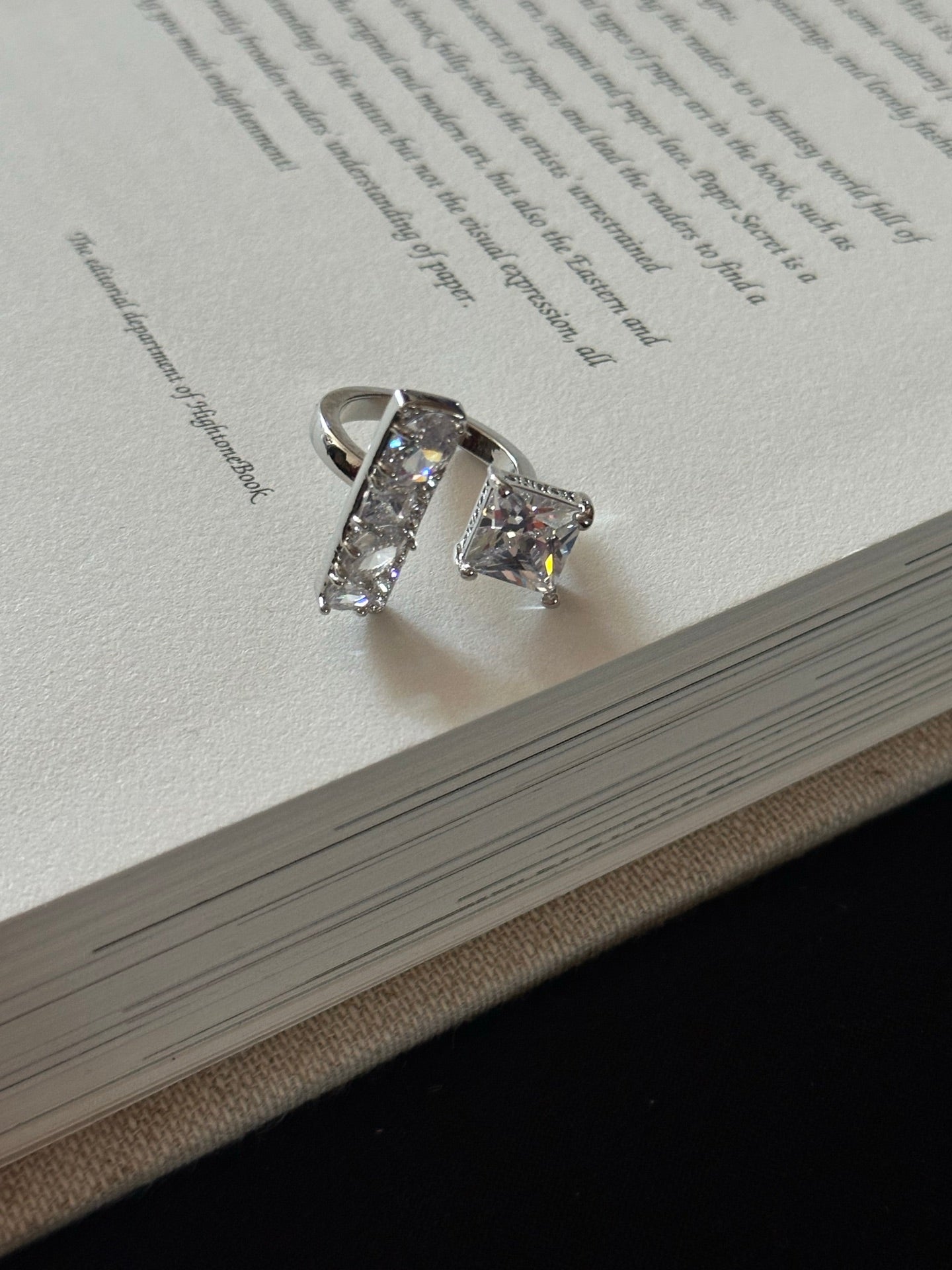 ASLOP TREASURE Abstract Pavé Stack Ring – additional ring product photo