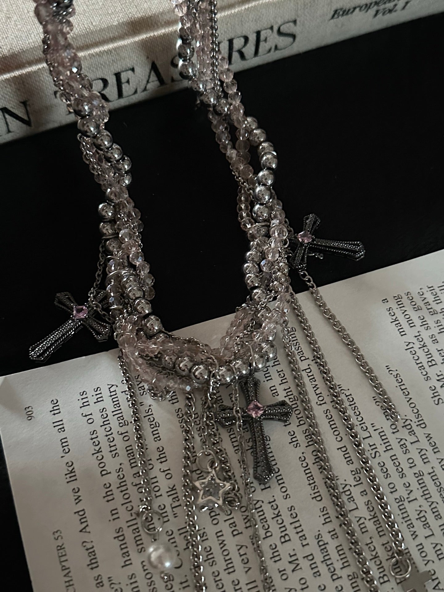 ASLOP TREASURE Rosé Tassel Choker – additional necklace product photo