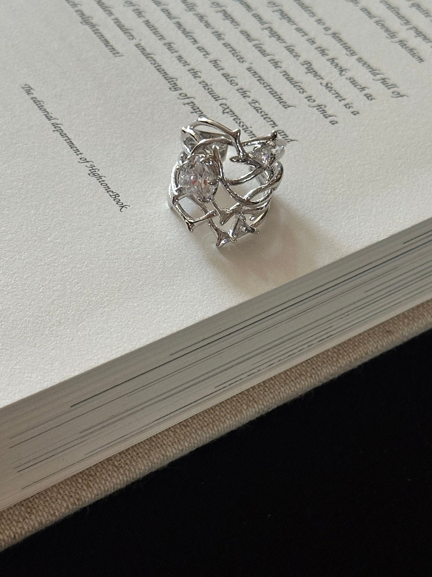 ASLOP TREASURE Hollow Wide Statement Ring – additional ring product photo