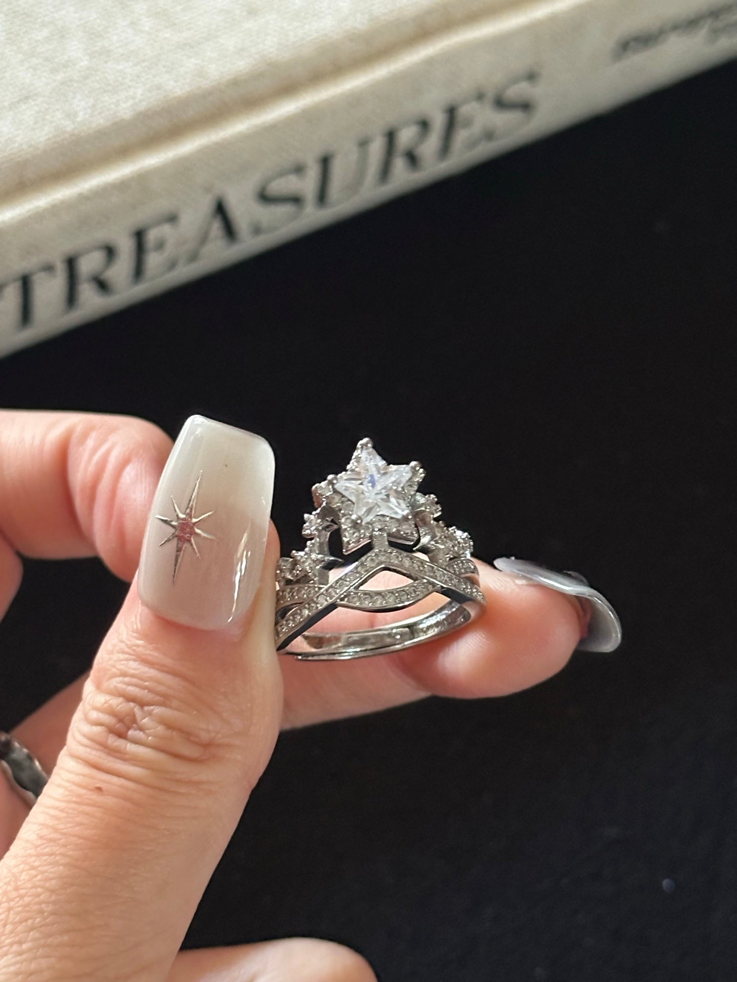 ASLOP TREASURE Crown & Star Stack Ring – additional ring product photo