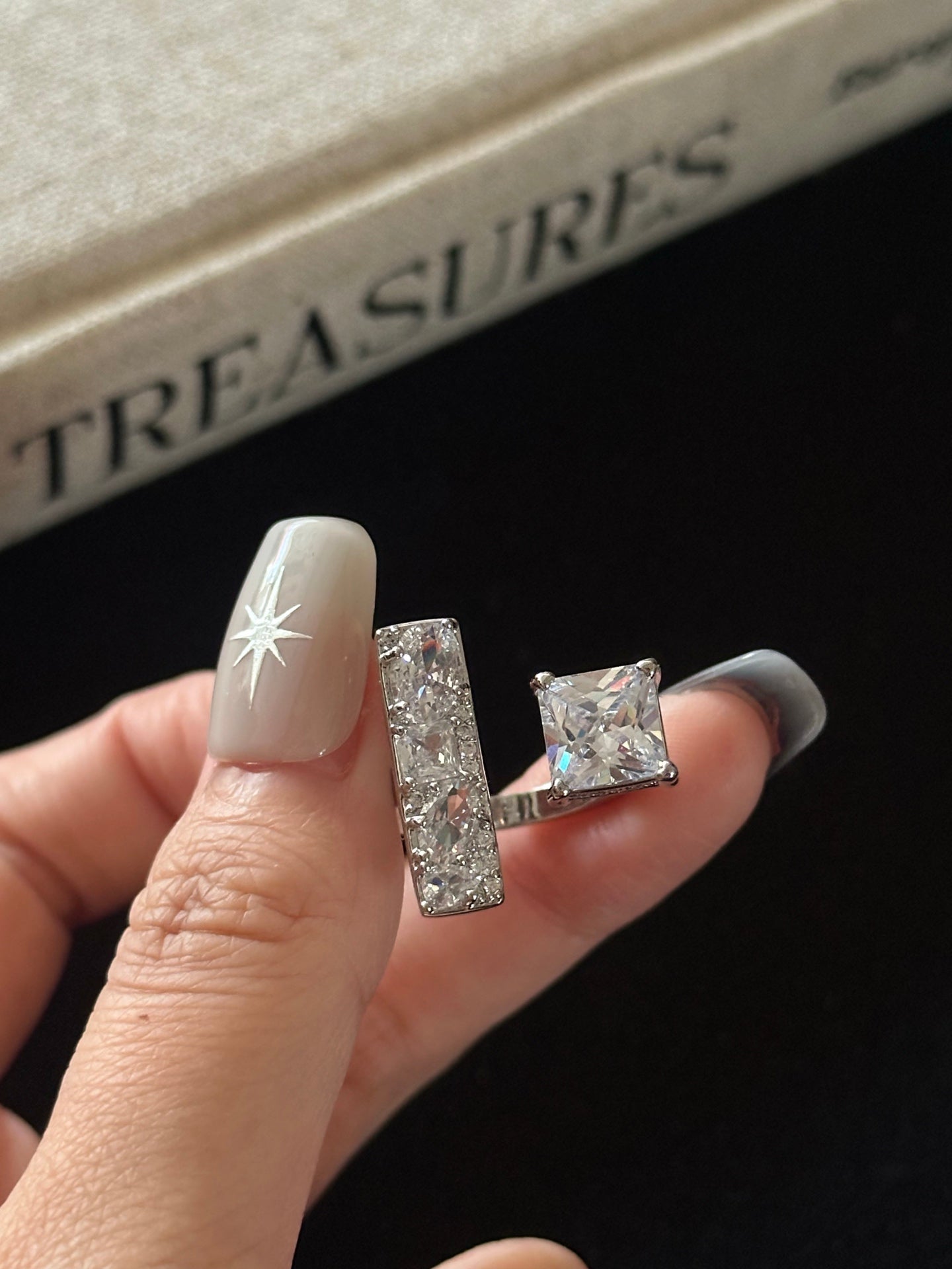 ASLOP TREASURE Abstract Pavé Stack Ring – additional ring product photo