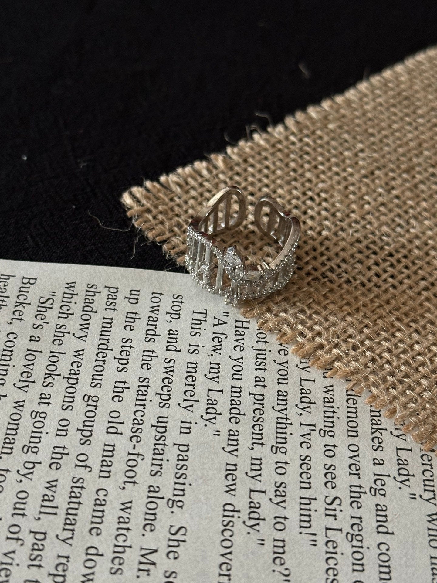 ASLOP TREASURE Crown Cutout Pavé Ring – additional ring product photo
