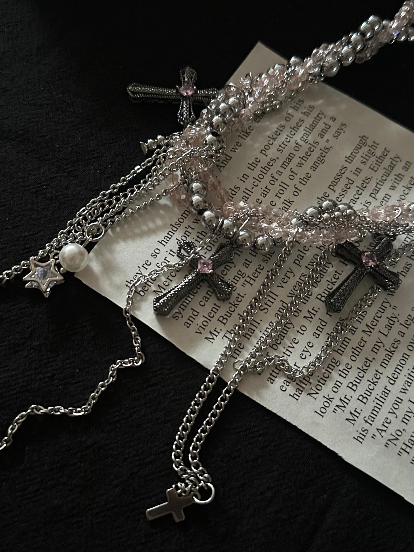 ASLOP TREASURE Rosé Tassel Choker – additional necklace product photo