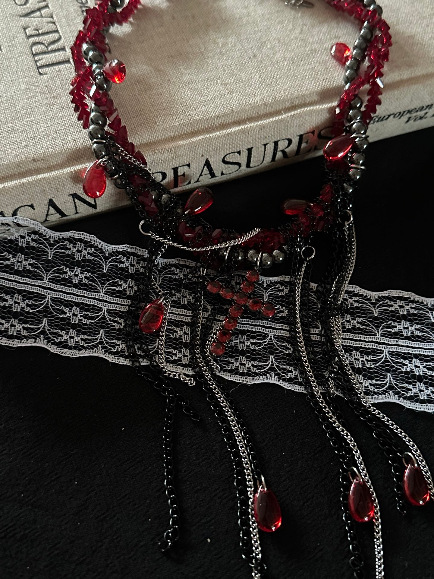ASLOP TREASURE Gothic Tassel Choker – additional necklace product photo