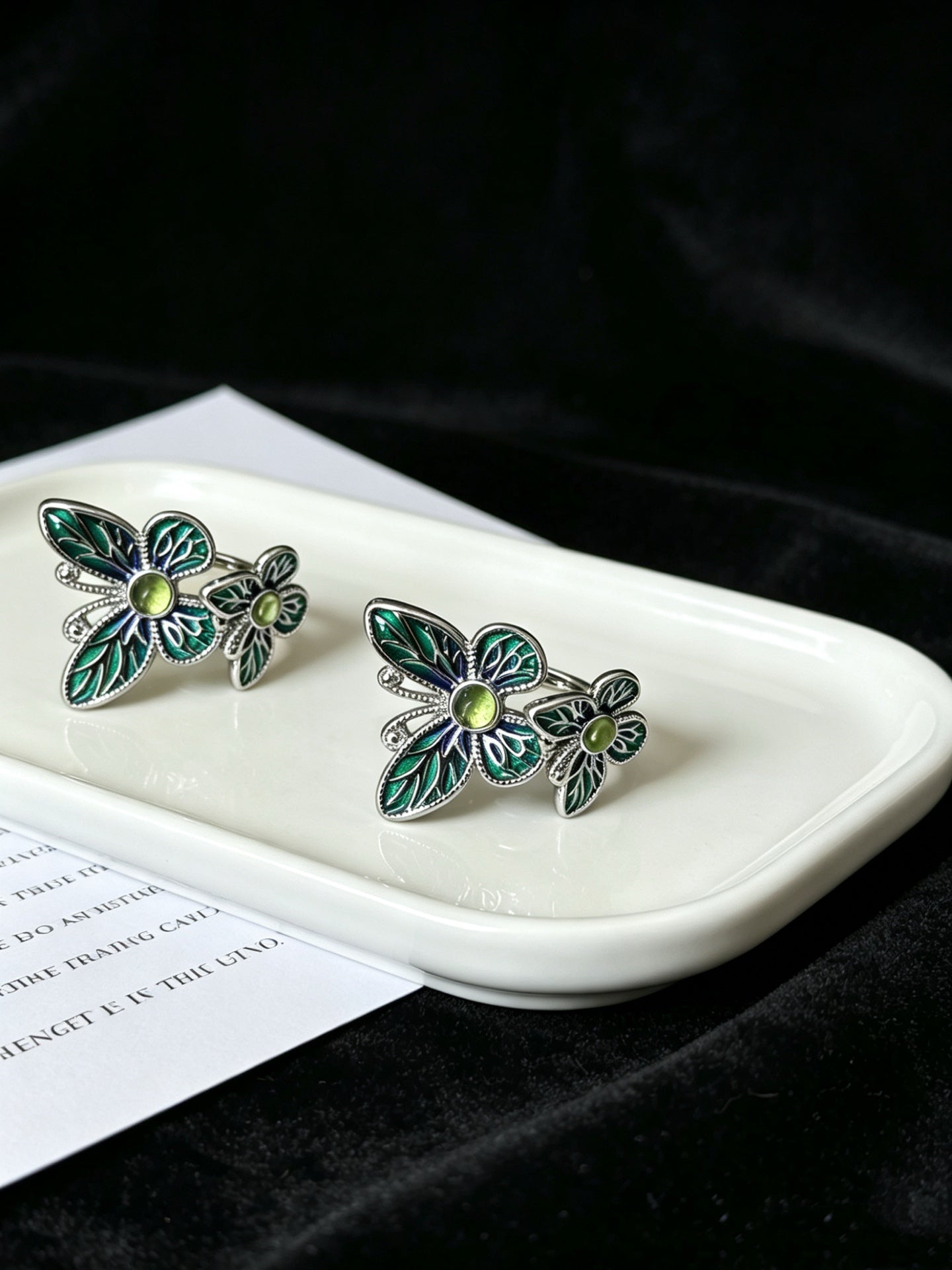 ASLOP TREASURE Vintage Enamel Butterfly Flower Ring – detail photo 4