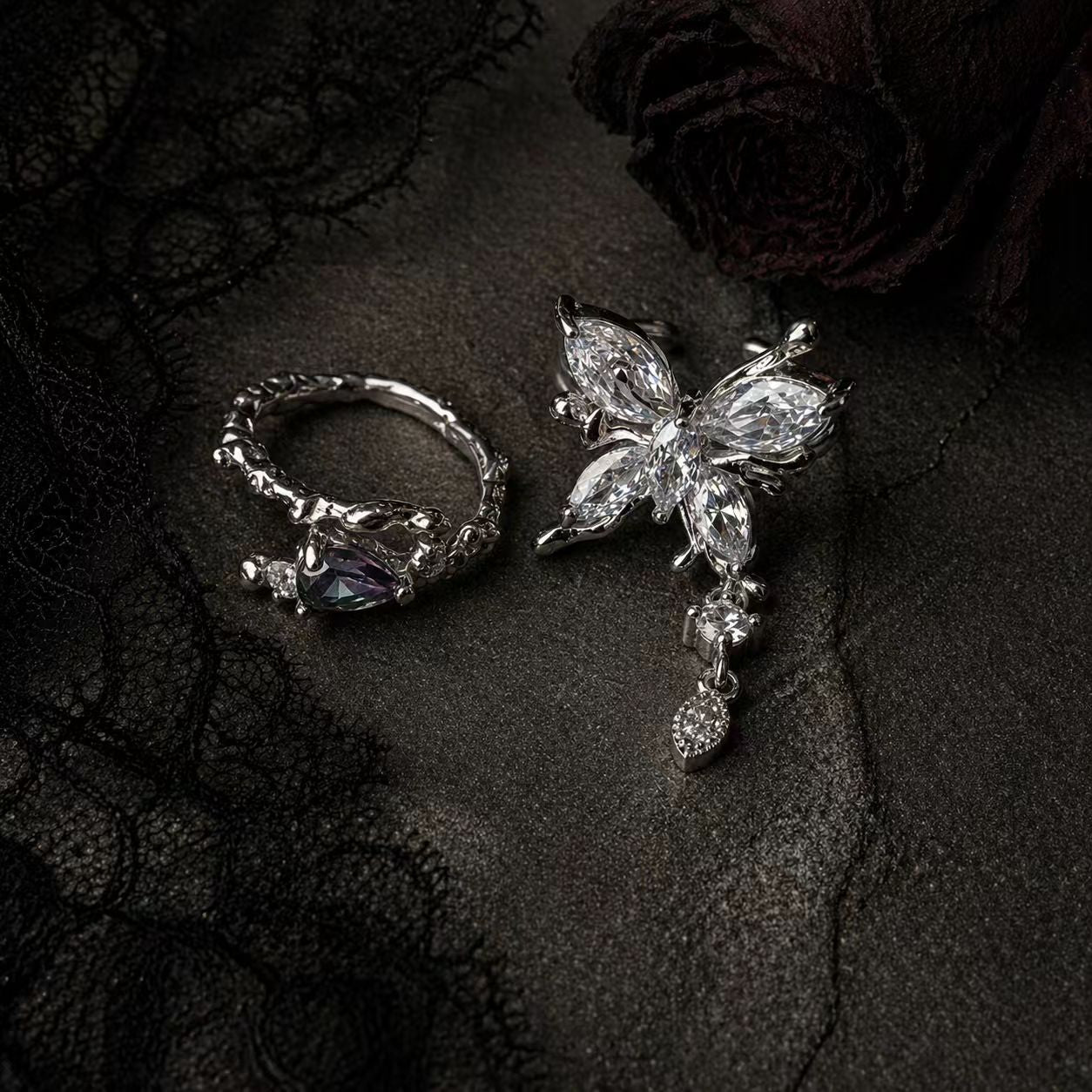ASLOP TREASURE Iridescent Zircon Branch Ring – detail photo 4
