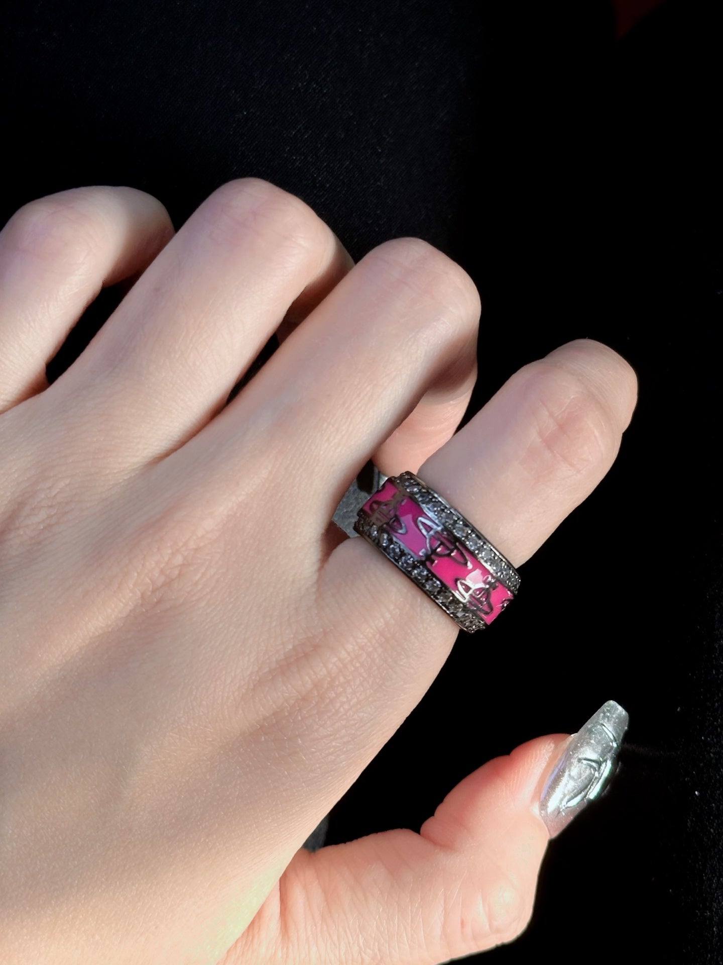 ASLOP TREASURE Hot Pink Saturn Ring – detail photo 3