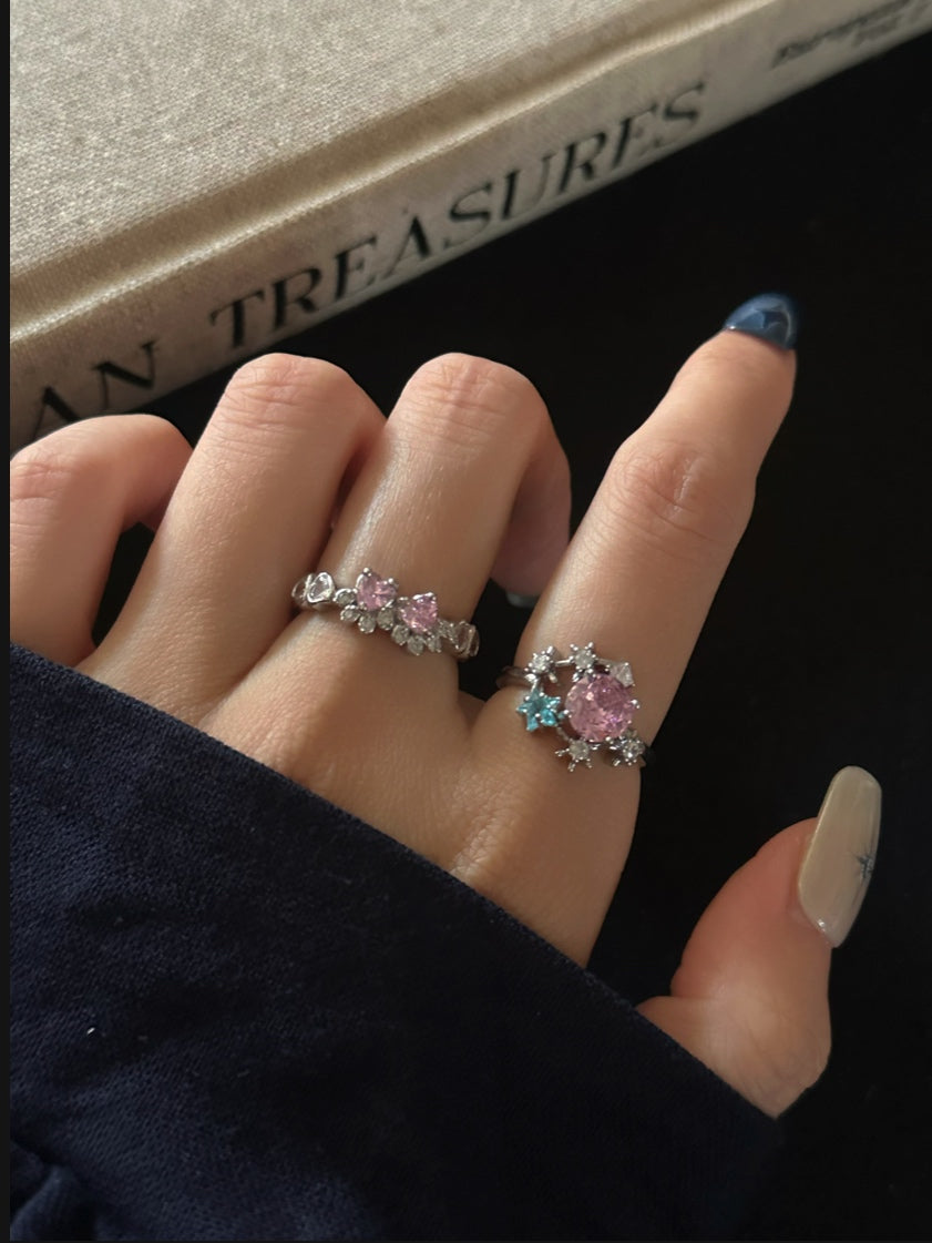 ASLOP TREASURE Pink & Blue Star Ring – additional ring product photo
