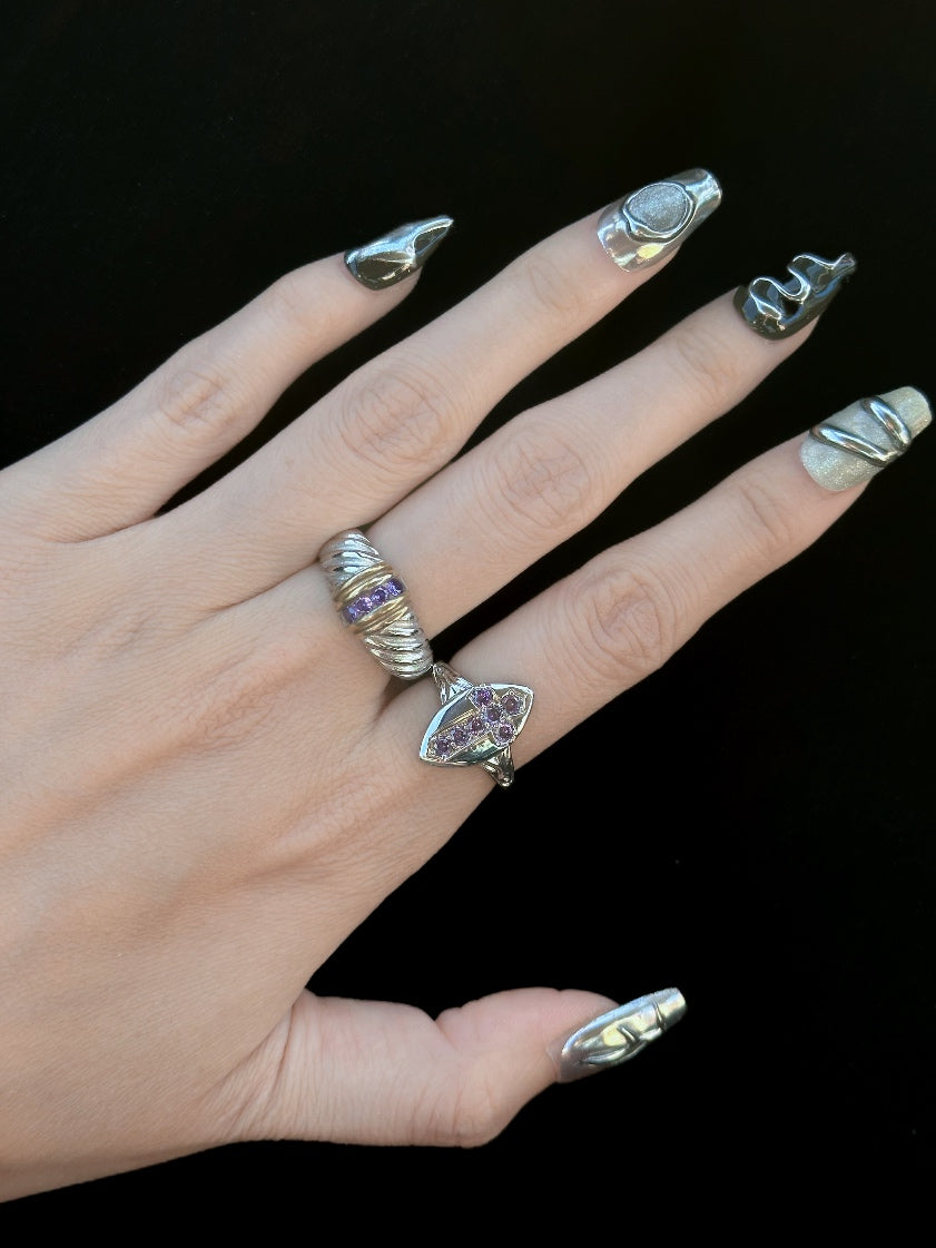 ASLOP TREASURE Amethyst Cross Ring – additional ring product photo