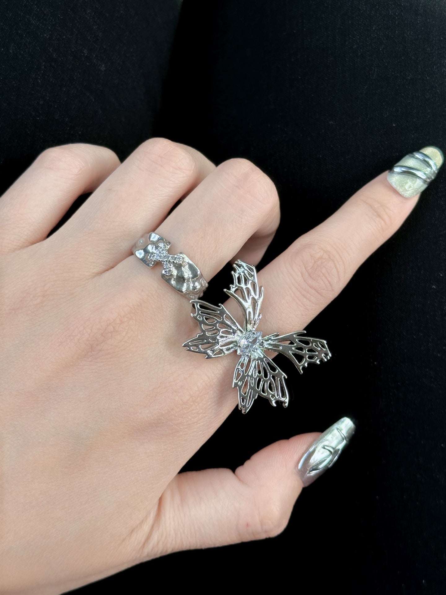 ASLOP TREASURE Hollow Butterfly Ring – additional ring product photo