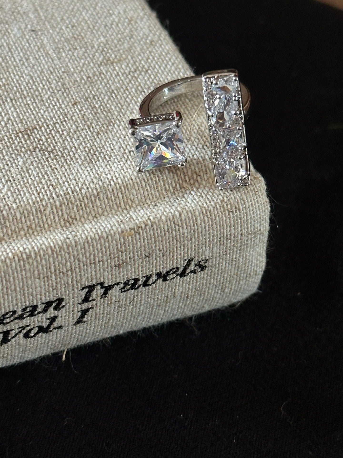 Abstract Pavé Stack Ring