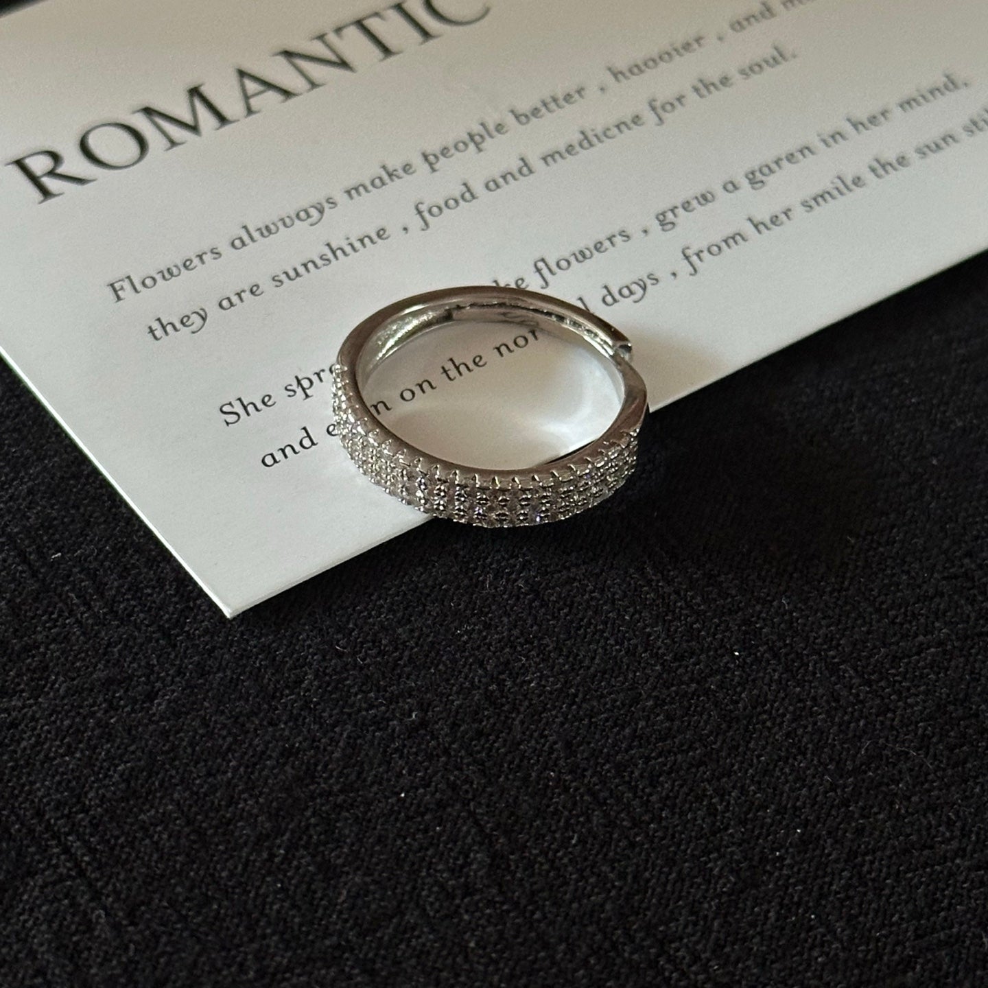 Abstract Pavé Stack Ring