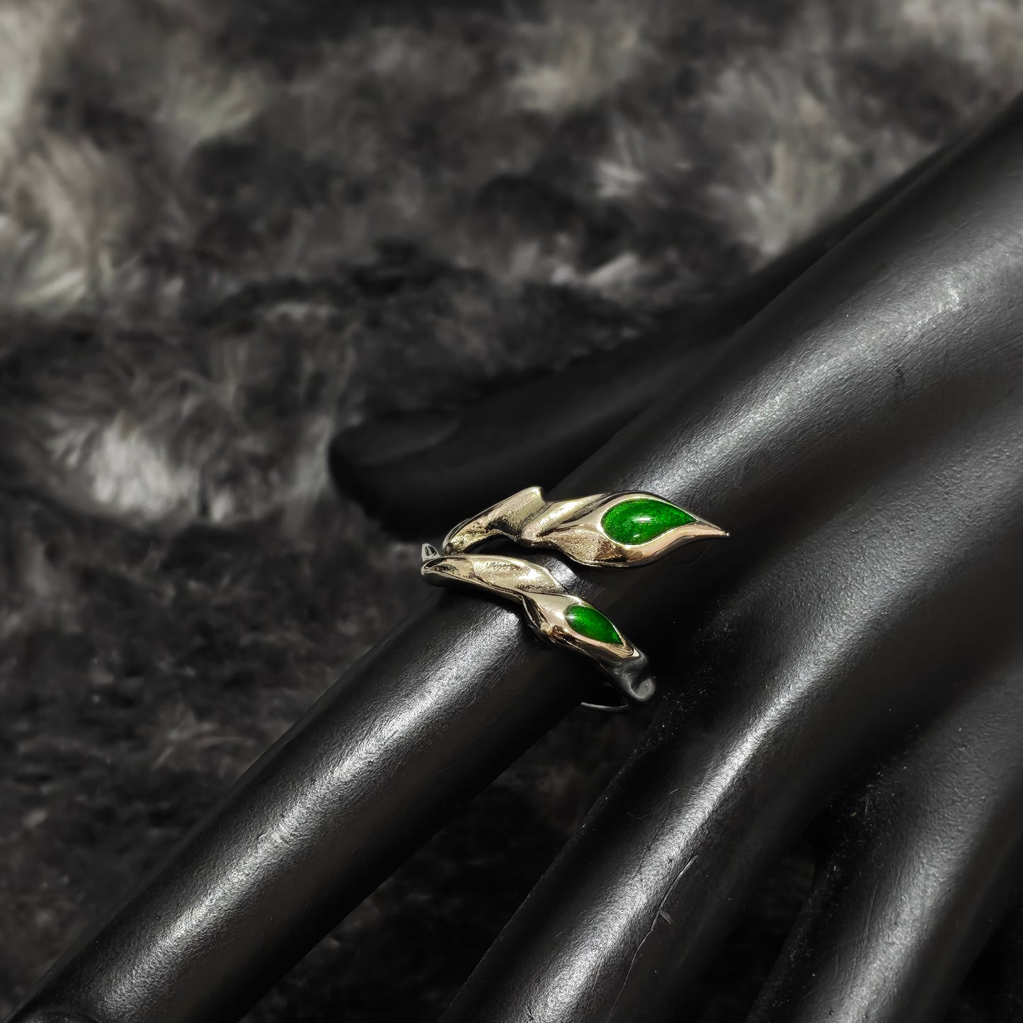 silver leaf ring cottagecore botanical aesthetic
