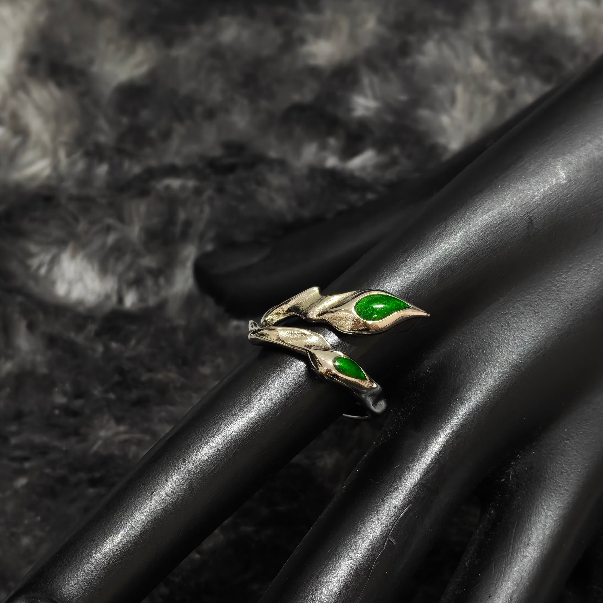 silver leaf ring cottagecore botanical aesthetic