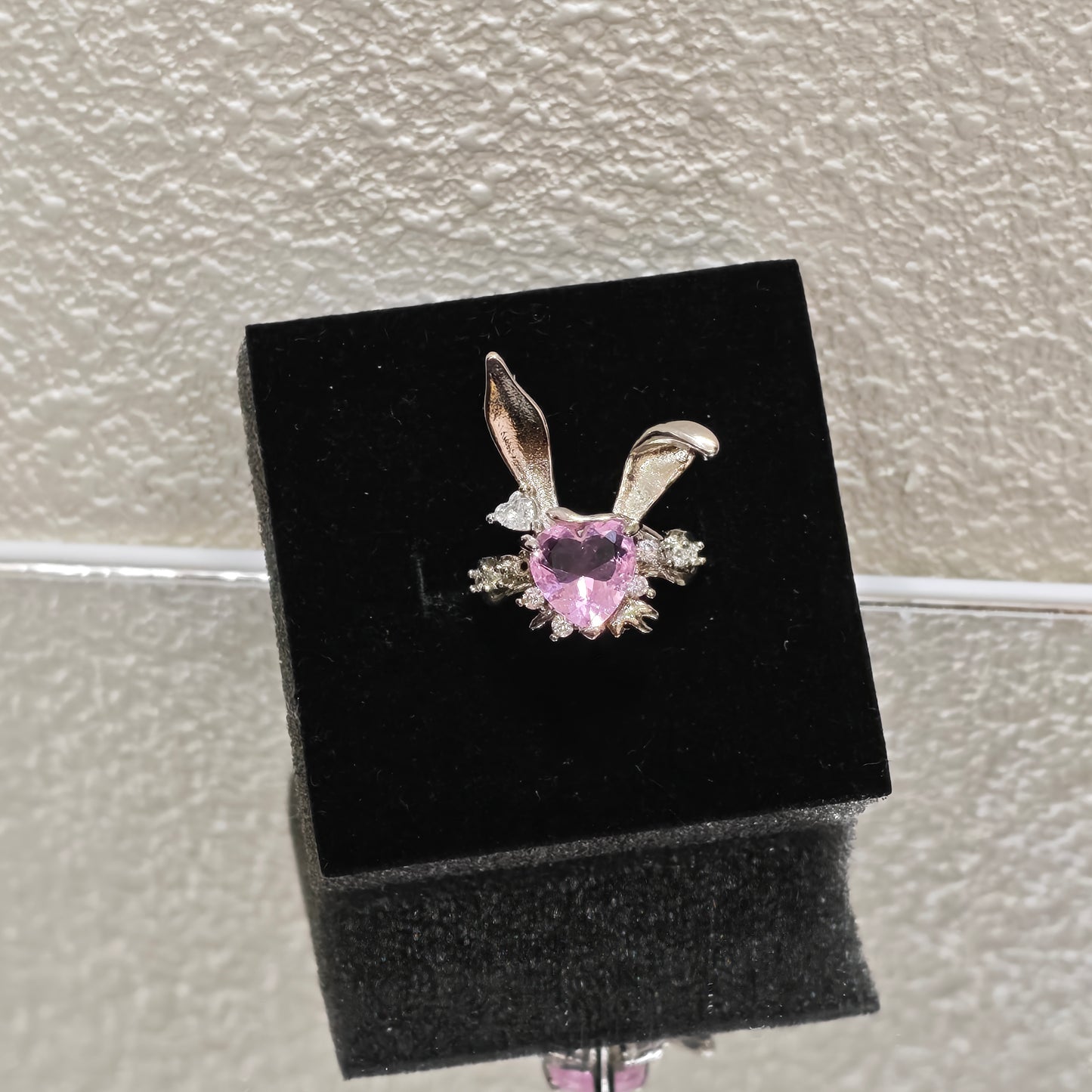 pink rabbit ring fairycore whimsical jewelry