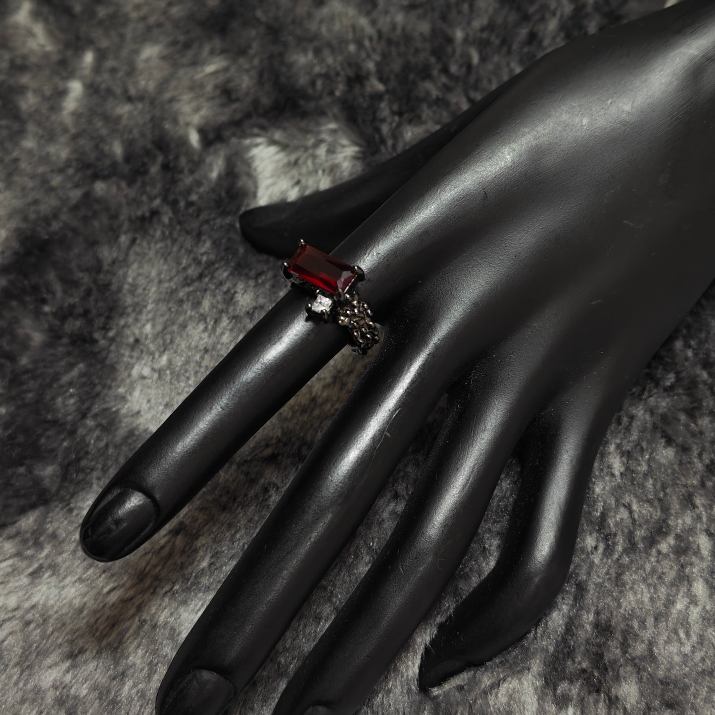 red gemstone ring grunge dark aesthetic