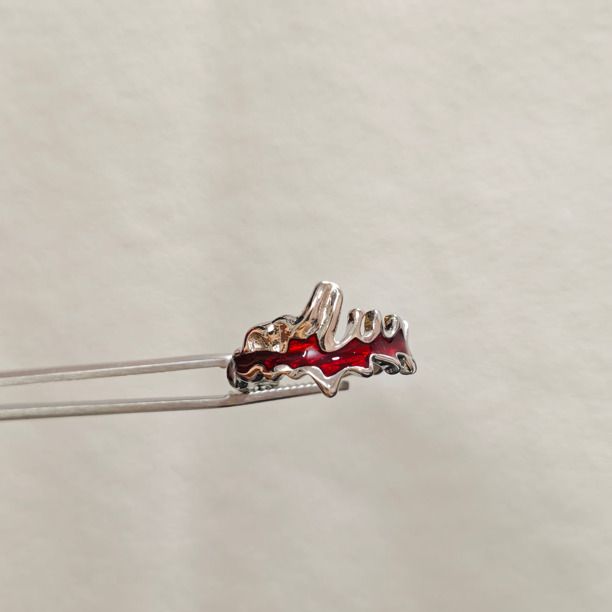 red silver ring gothic edgy dark style