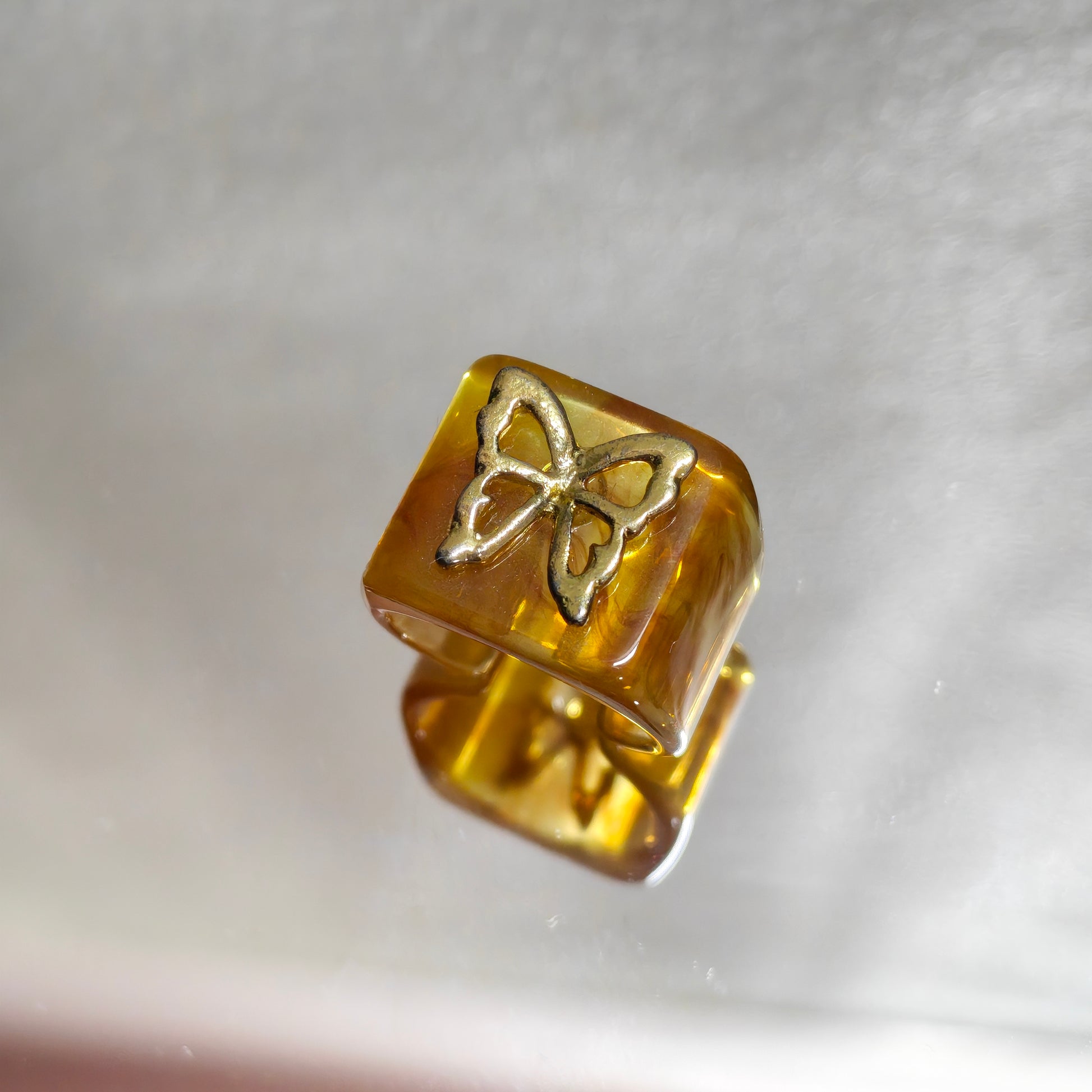 resin butterfly ring y2k aesthetic style