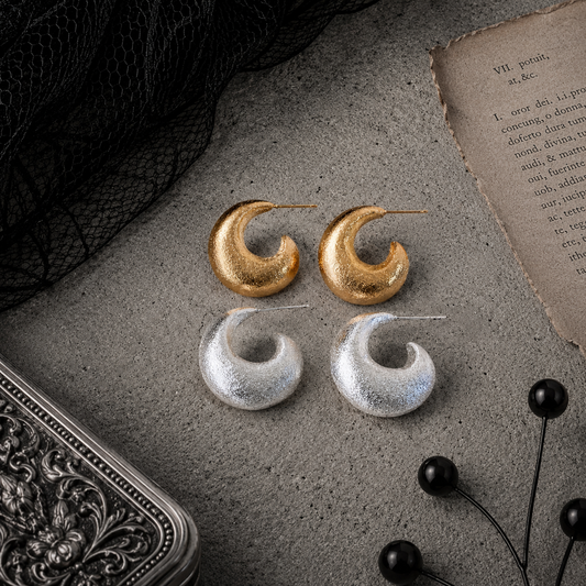 Crescent Moon Hoop Earrings