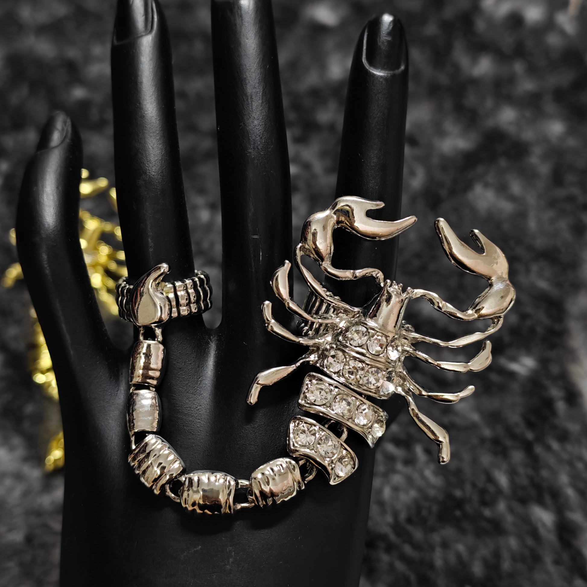 adjustable scorpion ring dark aesthetic y2k