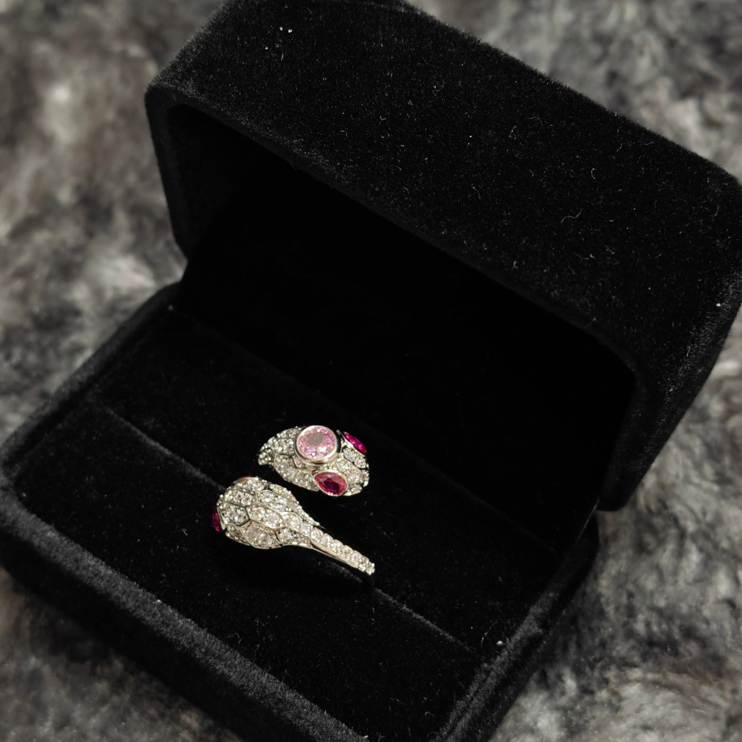 crystal snake ring y2k punk style